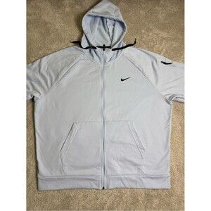 Nike Therma-FIT Full-Zip Hooded Track Jacket Light Blue 2XL Fleece Women